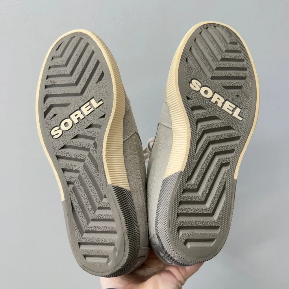 Sorel Womens 8 Out n About Wedge Booties Dove Quarry Grey Suede Leather